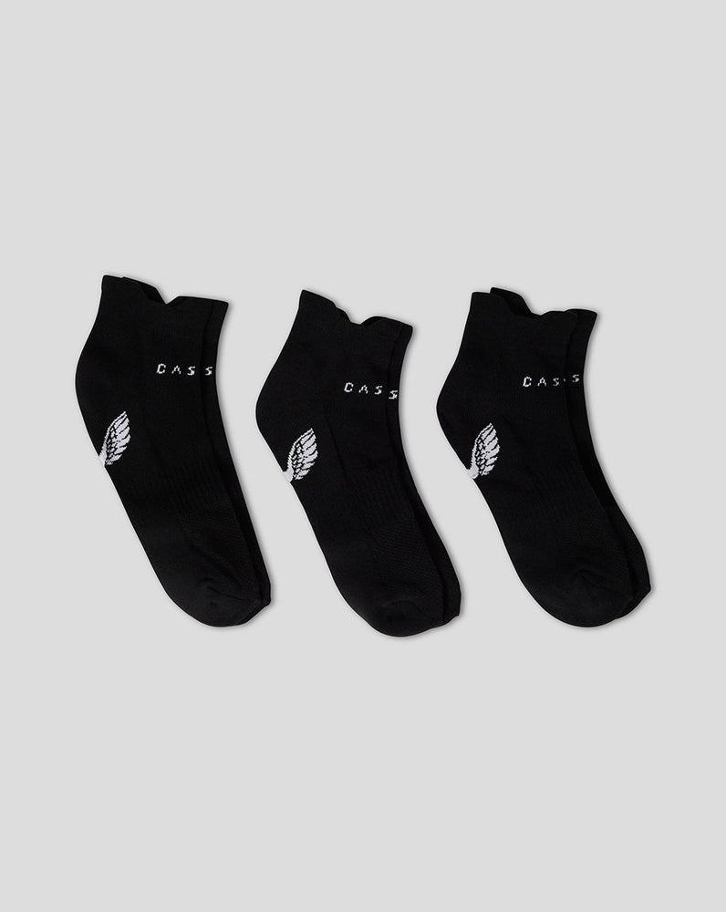 Gevoerde enkelsokken, 3-pack - Zwart
