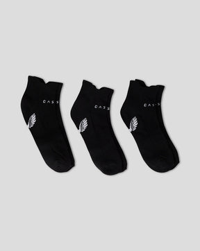 Gevoerde enkelsokken, 3-pack - Zwart