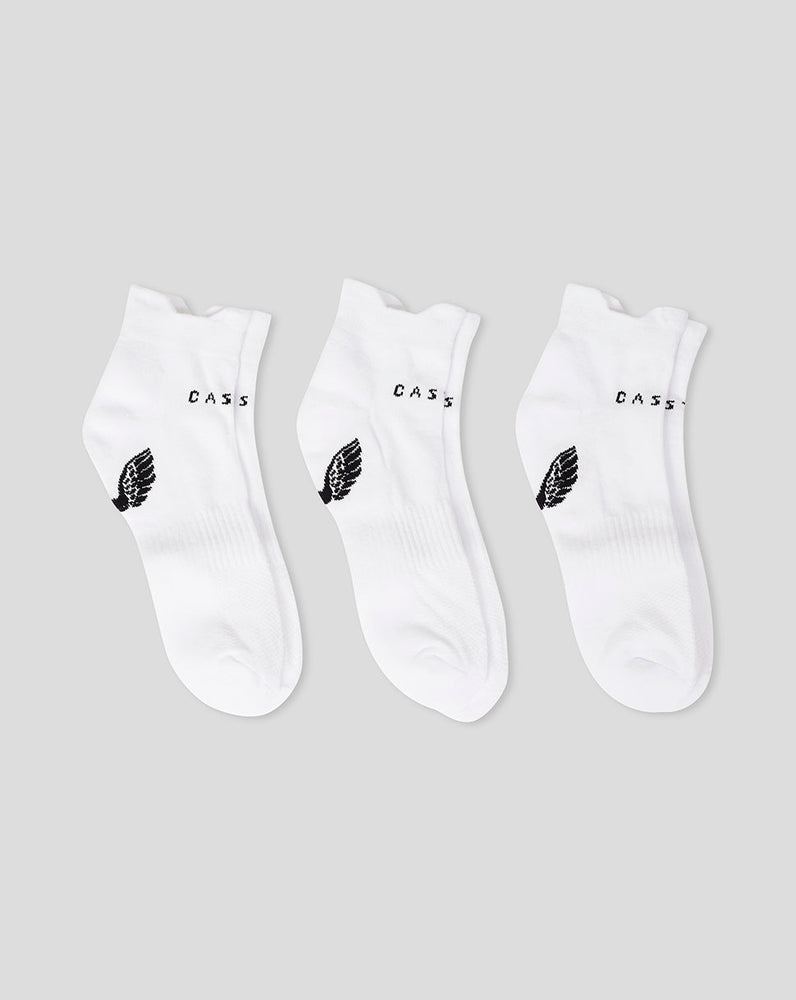 Gevoerde enkelsokken, 3-pack - Wit