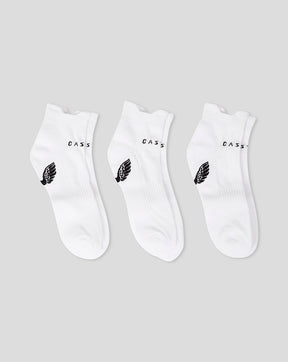 Gevoerde enkelsokken, 3-pack - Wit