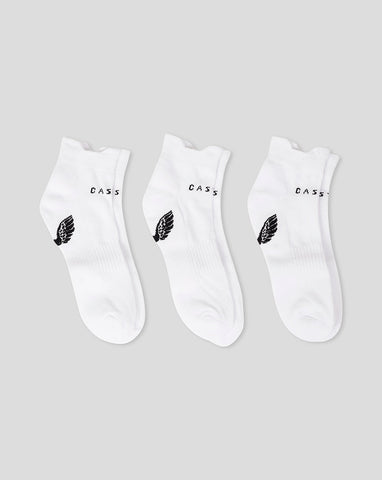 Gevoerde enkelsokken, 3-pack - Wit