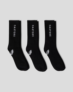 Gevoerde crew sokken, 3-pack - Zwart