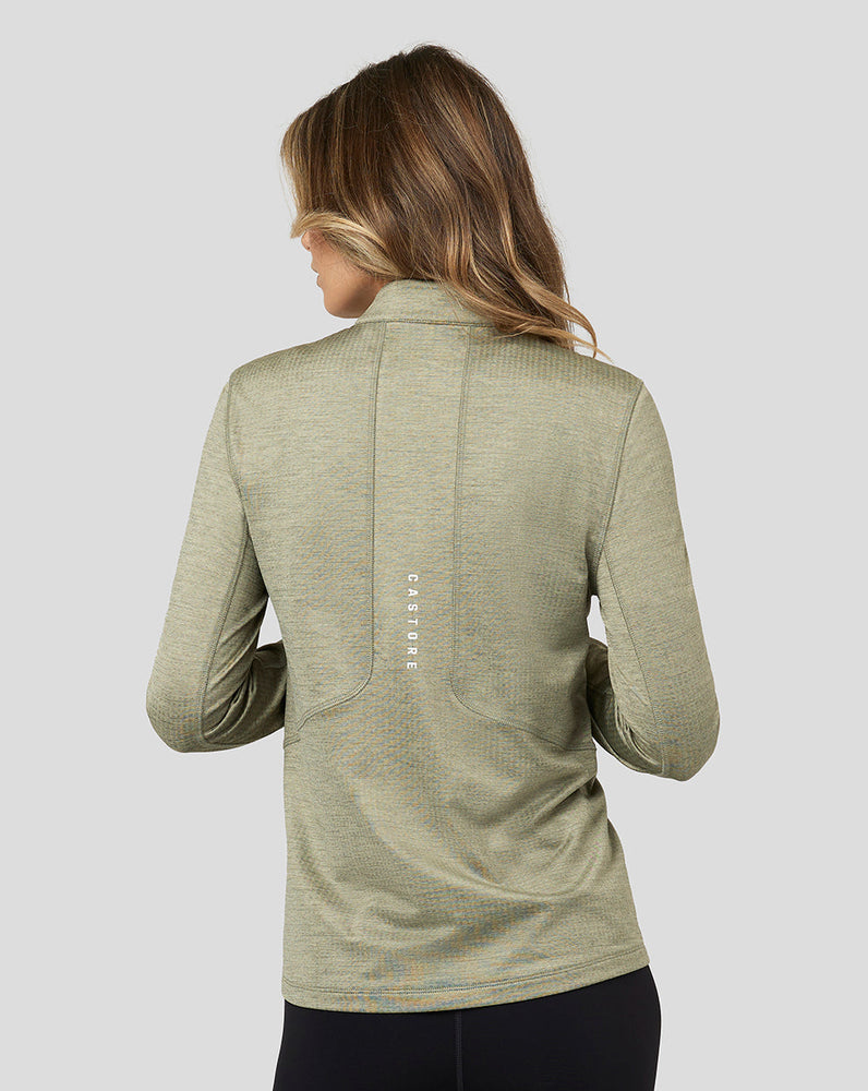 Dames Active Midlayer Top met Halve Rits