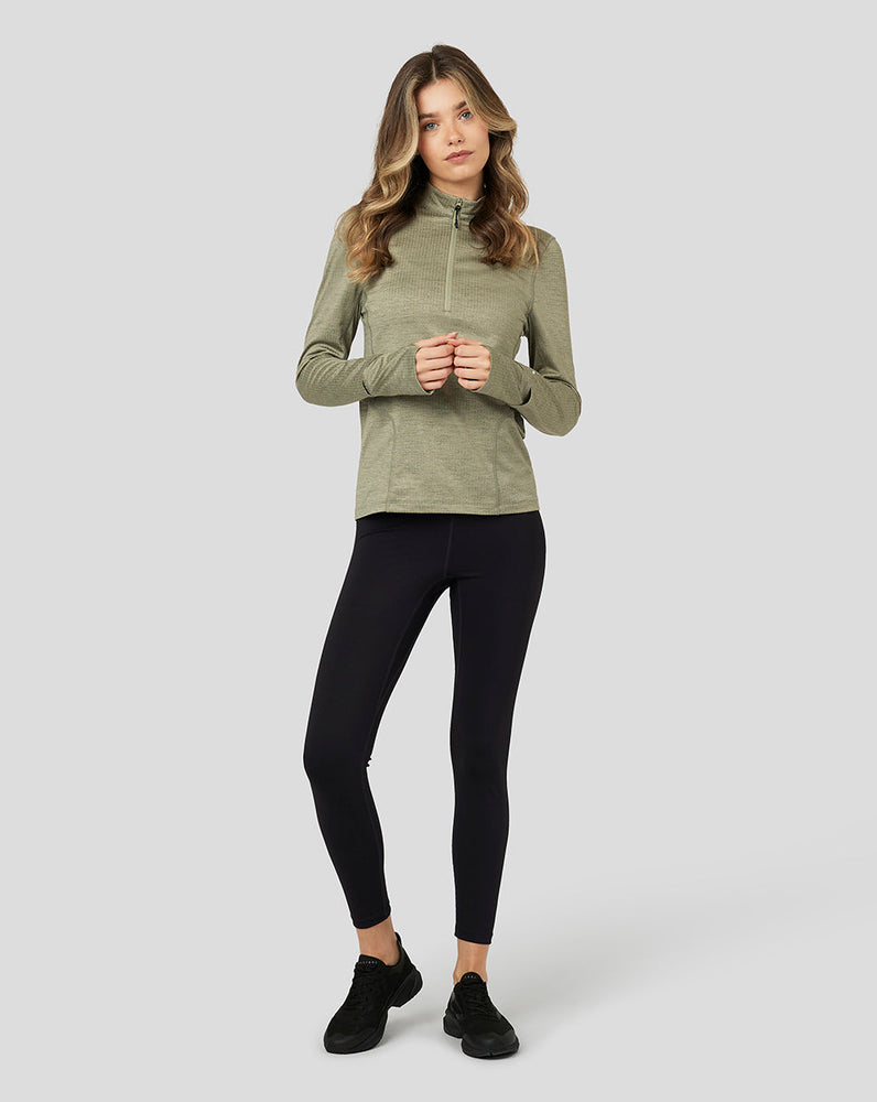 Dames Active Midlayer Top met Halve Rits