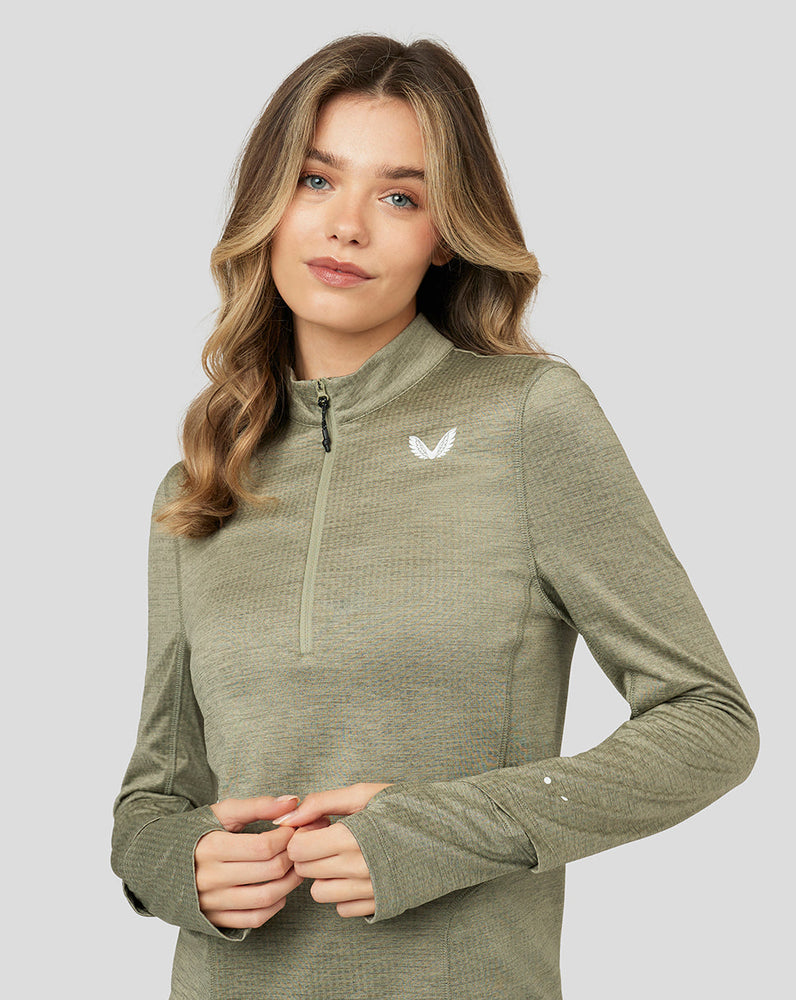 Dames Active Midlayer Top met Halve Rits