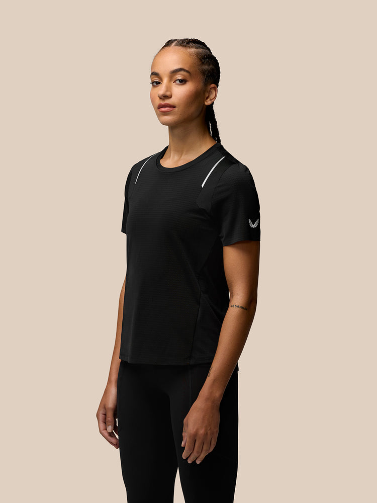Dames Apex Korte Mouw Aeromesh Training T-Shirt - Zwart