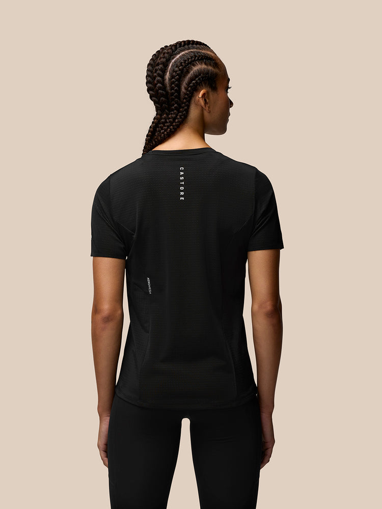 Dames Apex Korte Mouw Aeromesh Training T-Shirt - Zwart