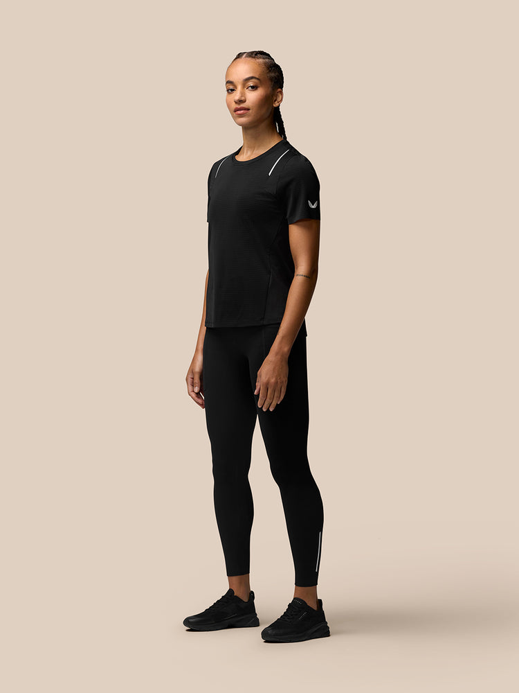 Dames Apex Korte Mouw Aeromesh Training T-Shirt - Zwart