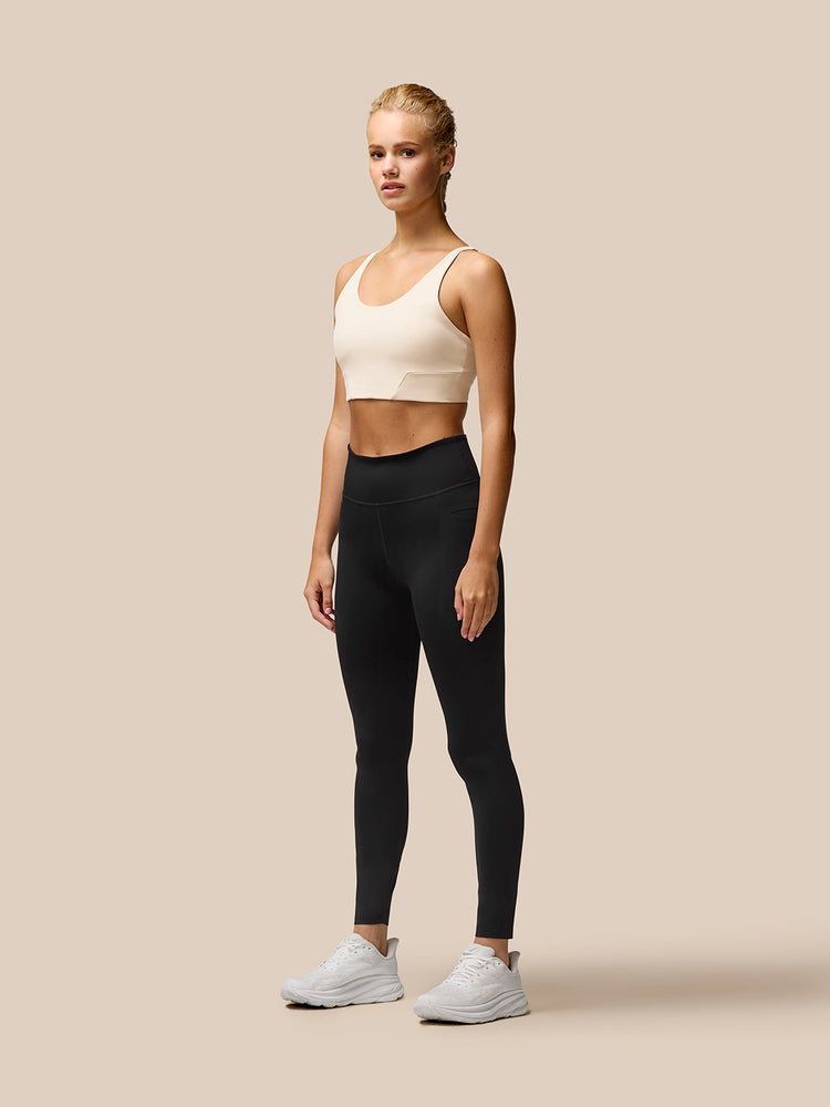 Dames Flow Training Low Impact Crop Sportbeha - Beige