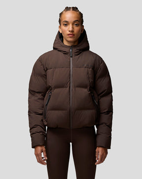 Dames Quilts Lange Mouw Puffer Jas - Bruin