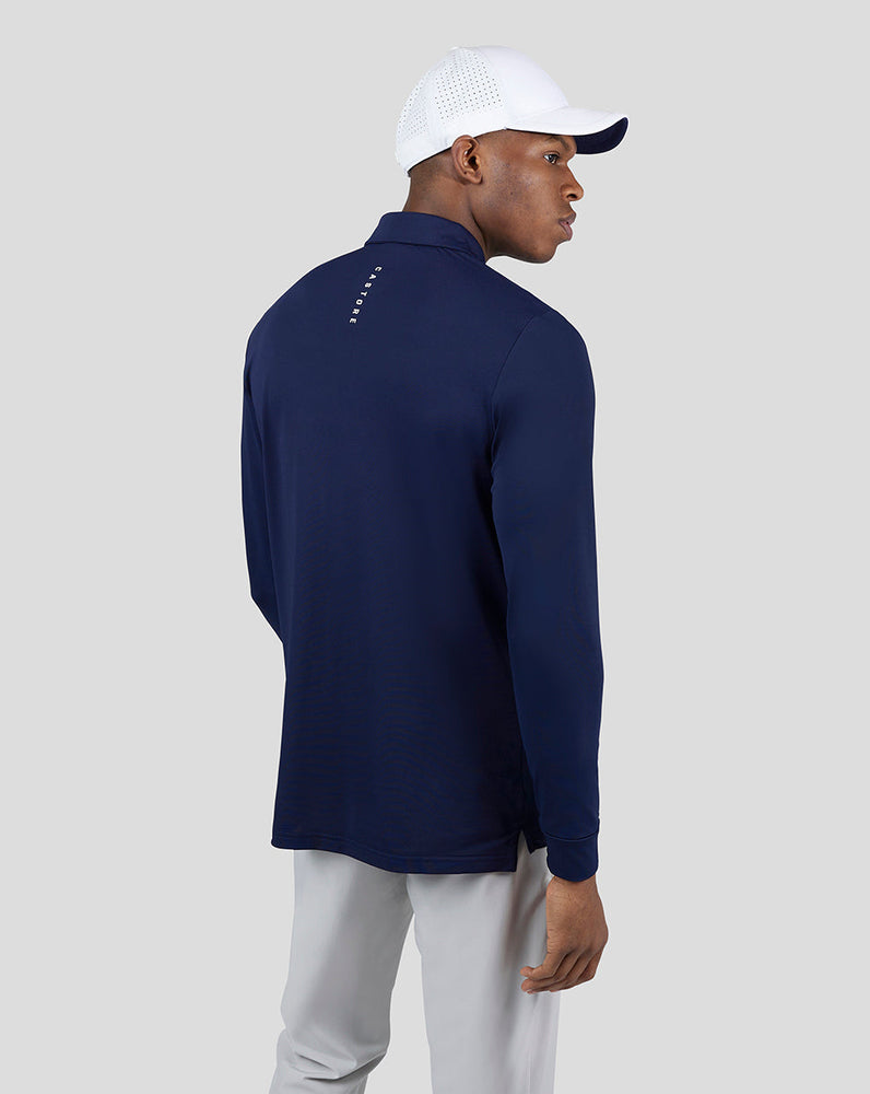 Heren Golf Essential polo met lange mouwen - Middernacht Blauw