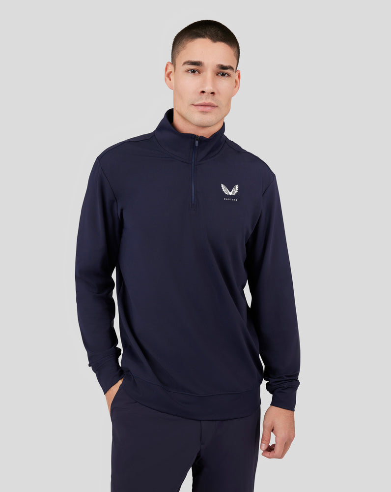 Heren Golf Classic Zip Mock - Middernacht Marine