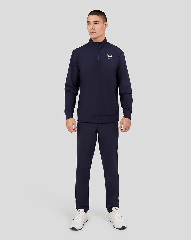 Heren Golf Classic Zip Mock - Middernacht Marine