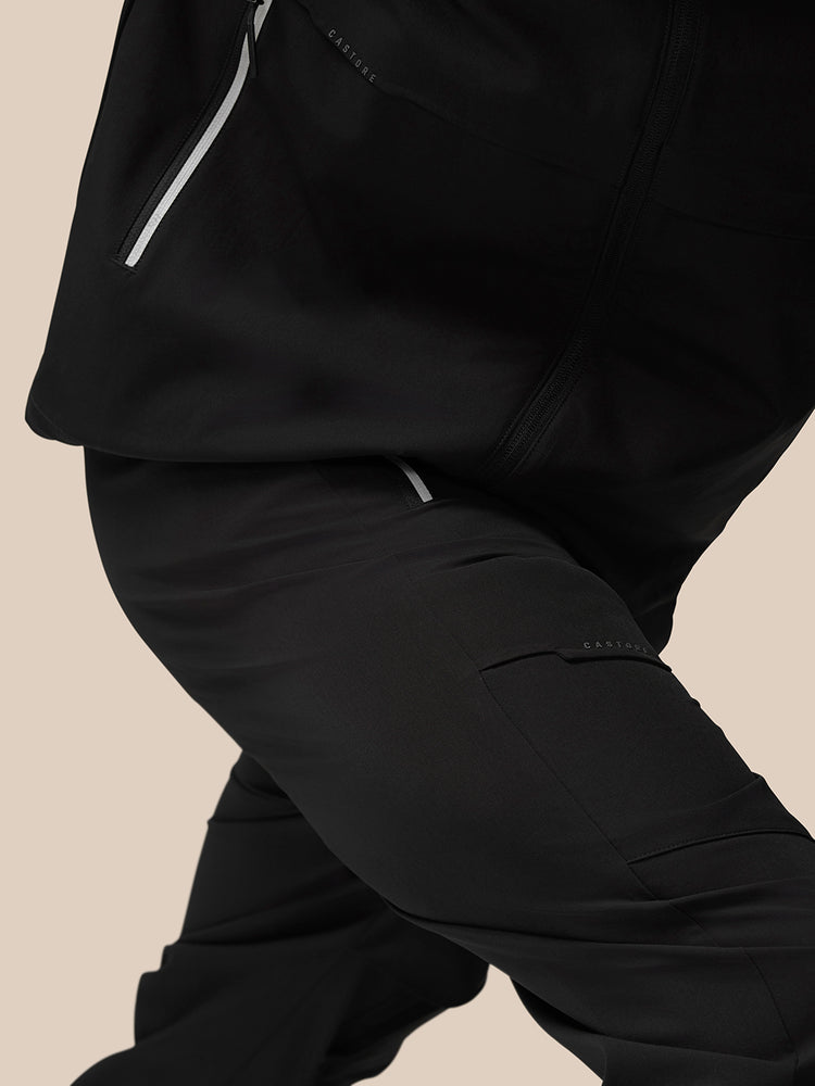 Heren Flex Geweven Cargo Joggers - Zwart