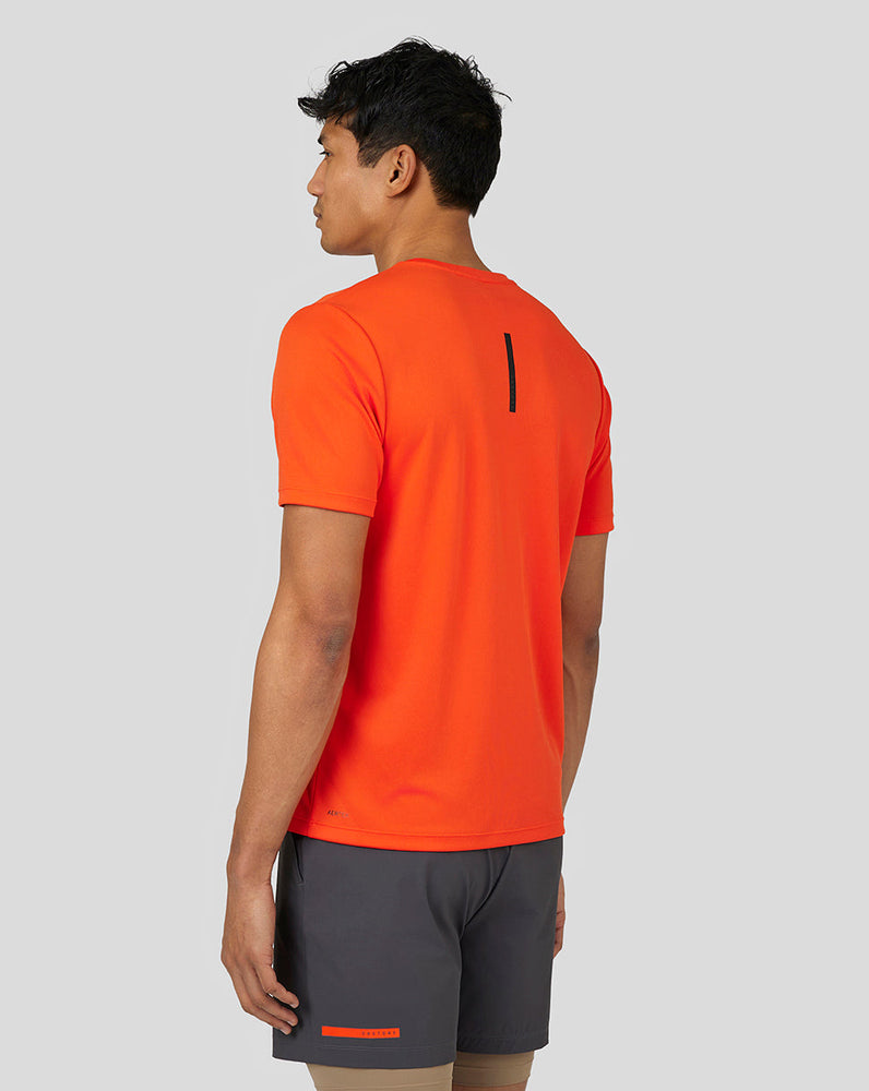 Heren Flow Korte Mouw Grafisch T-Shirt - Diep Oranje