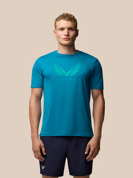 Heren Adapt Korte Mouw Grafisch T-Shirt - Aqua