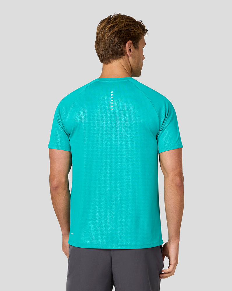 Heren Adapt Korte Mouw Print T-Shirt - Aqua