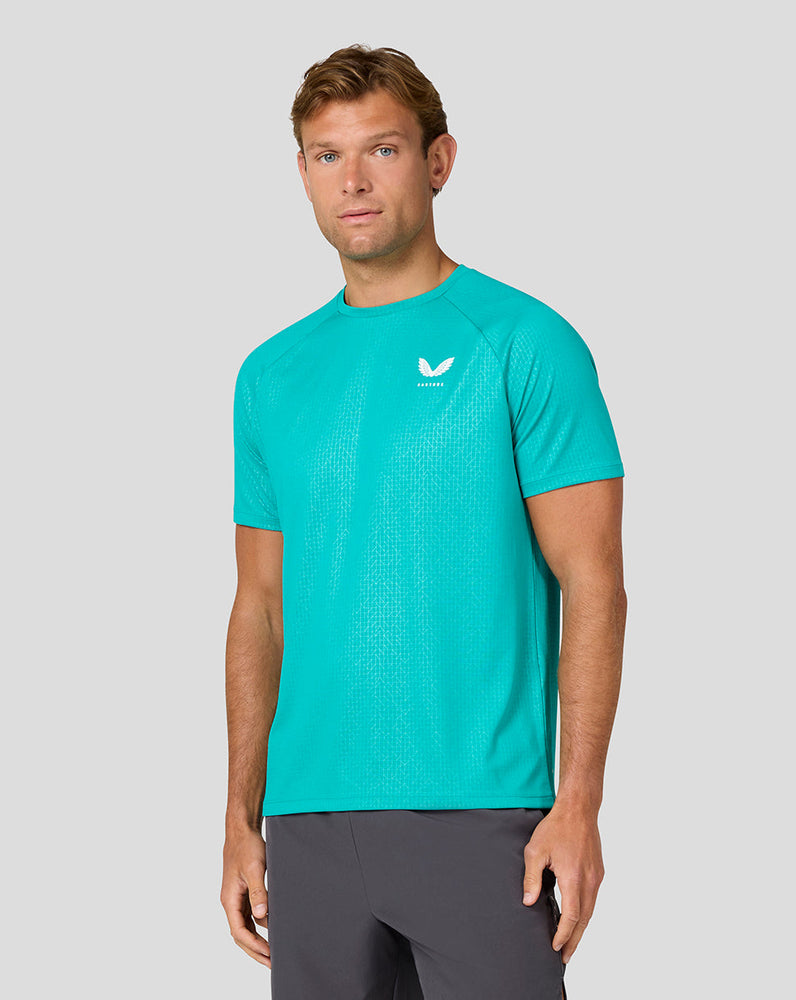 Heren Adapt Korte Mouw Print T-Shirt - Aqua