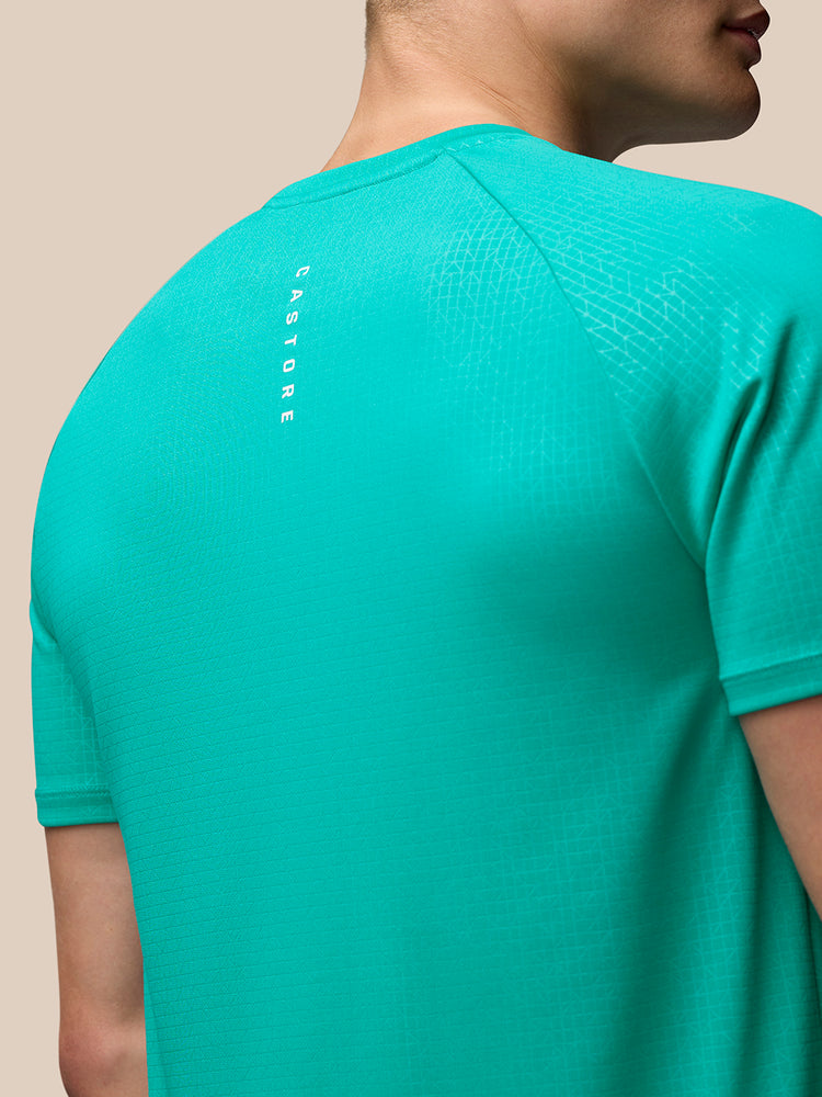 Heren Adapt Korte Mouw Print T-Shirt - Aqua