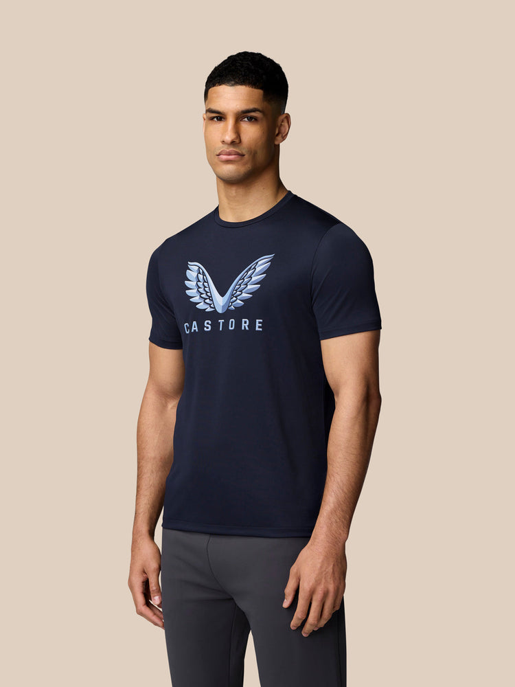 Grafisch Training T-Shirt - Middernacht Marine