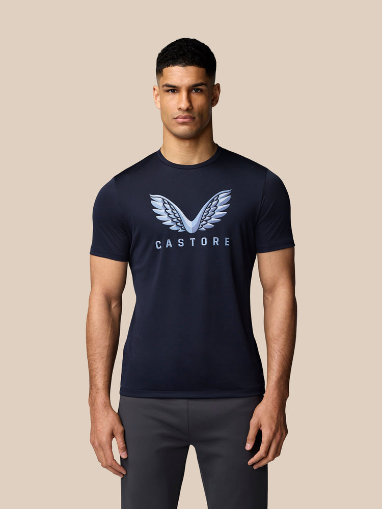 Grafisch Training T-Shirt - Middernacht Marine