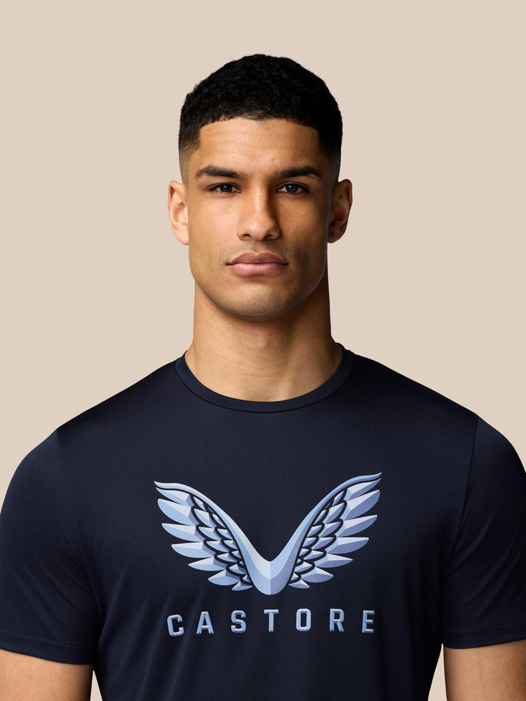 Grafisch Training T-Shirt - Middernacht Marine