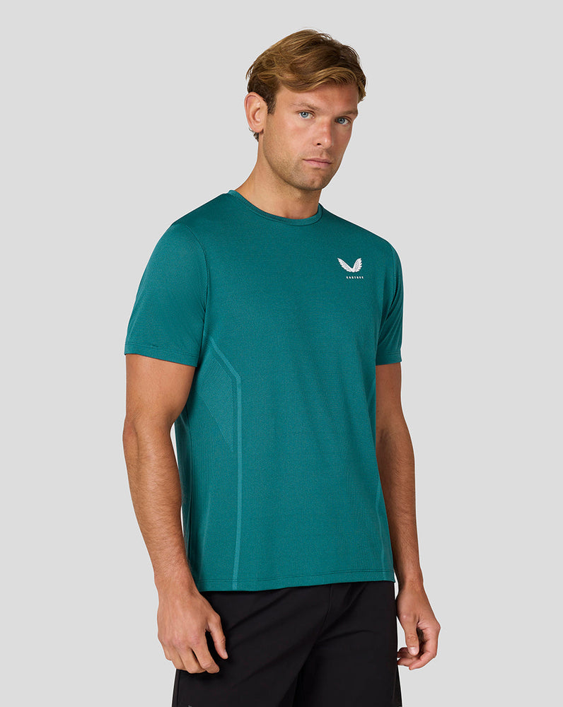 Heren Apex Korte Mouw Engineered Geweven T-Shirt - Aqua