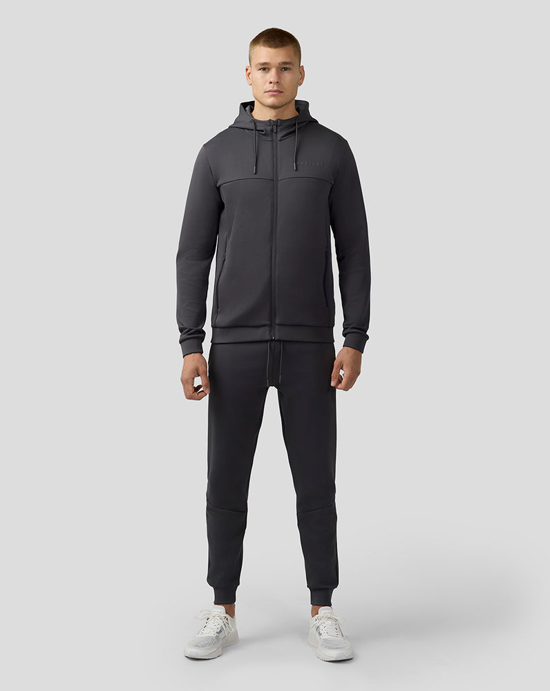 Heren Scuba Lange Mouw Hoodie met Rits - Charcoal