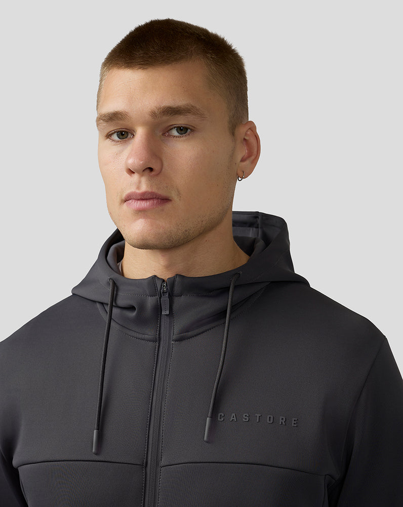 Heren Scuba Lange Mouw Hoodie met Rits - Charcoal