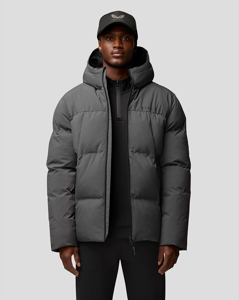 Heren Quilts Lange Mouw Puffer Jas - Charcoal