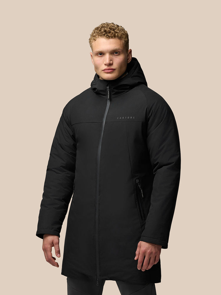 Longline Gewatteerd Jas - Zwart