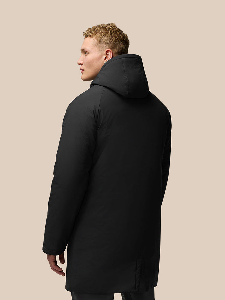 Longline Gewatteerd Jas - Zwart