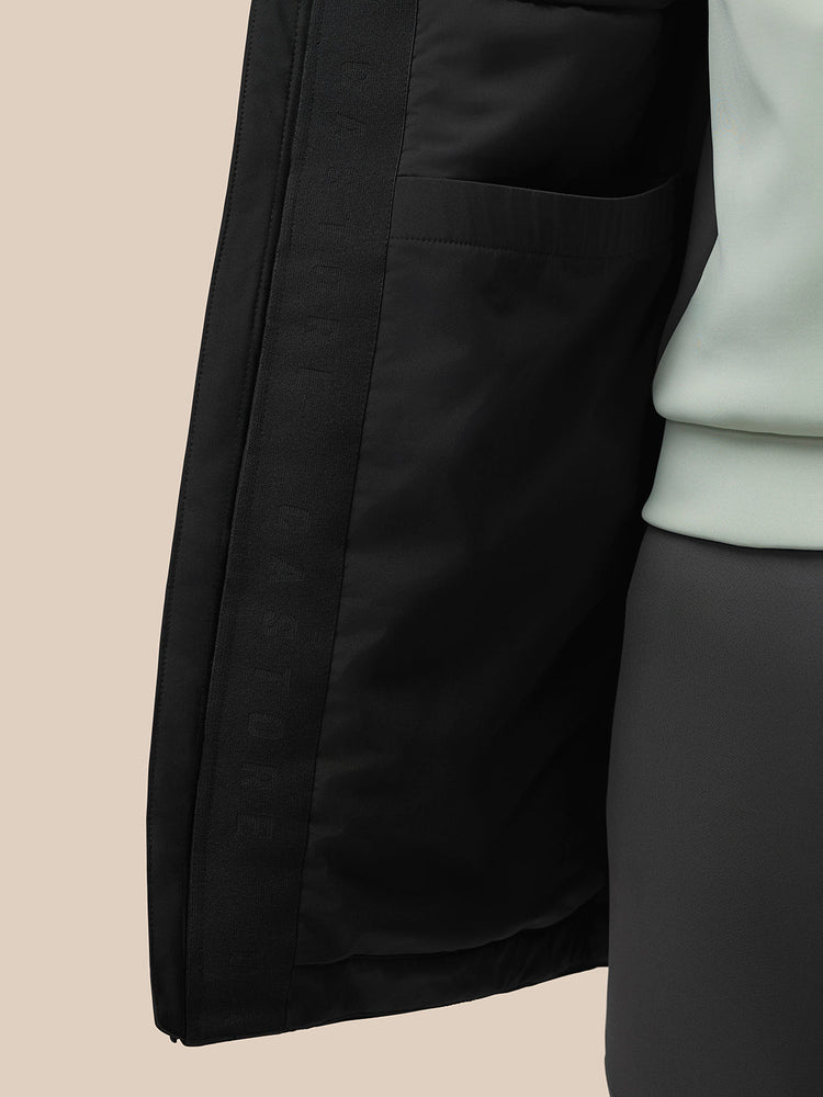 Longline Gewatteerd Jas - Zwart
