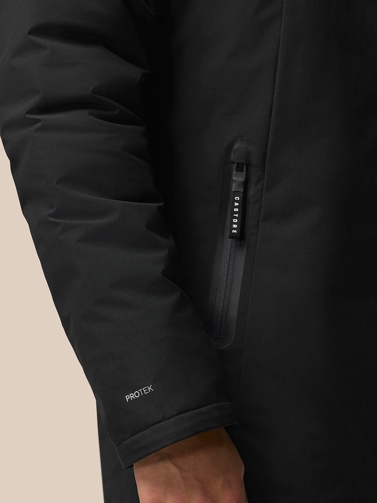 Longline Gewatteerd Jas - Zwart
