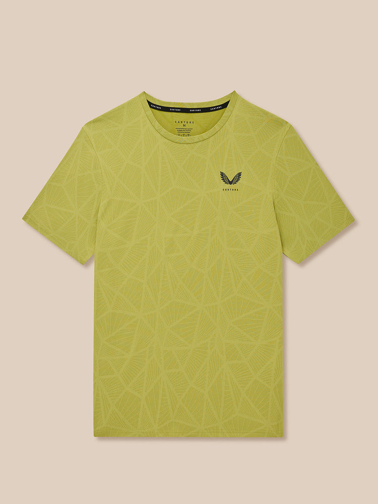 Flow Training Engineered Gewoven T-Shirt - Mosterd