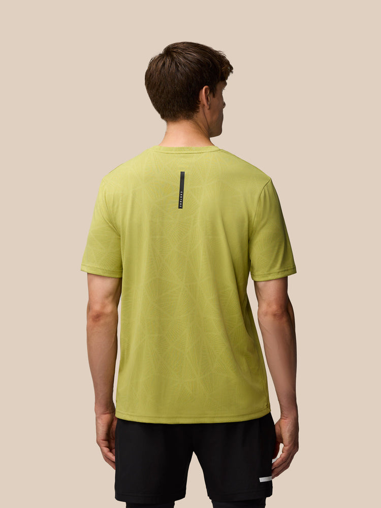 Flow Training Engineered Gewoven T-Shirt - Mosterd