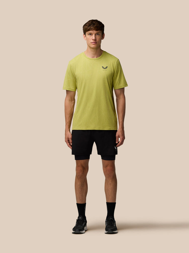 Flow Training Engineered Gewoven T-Shirt - Mosterd