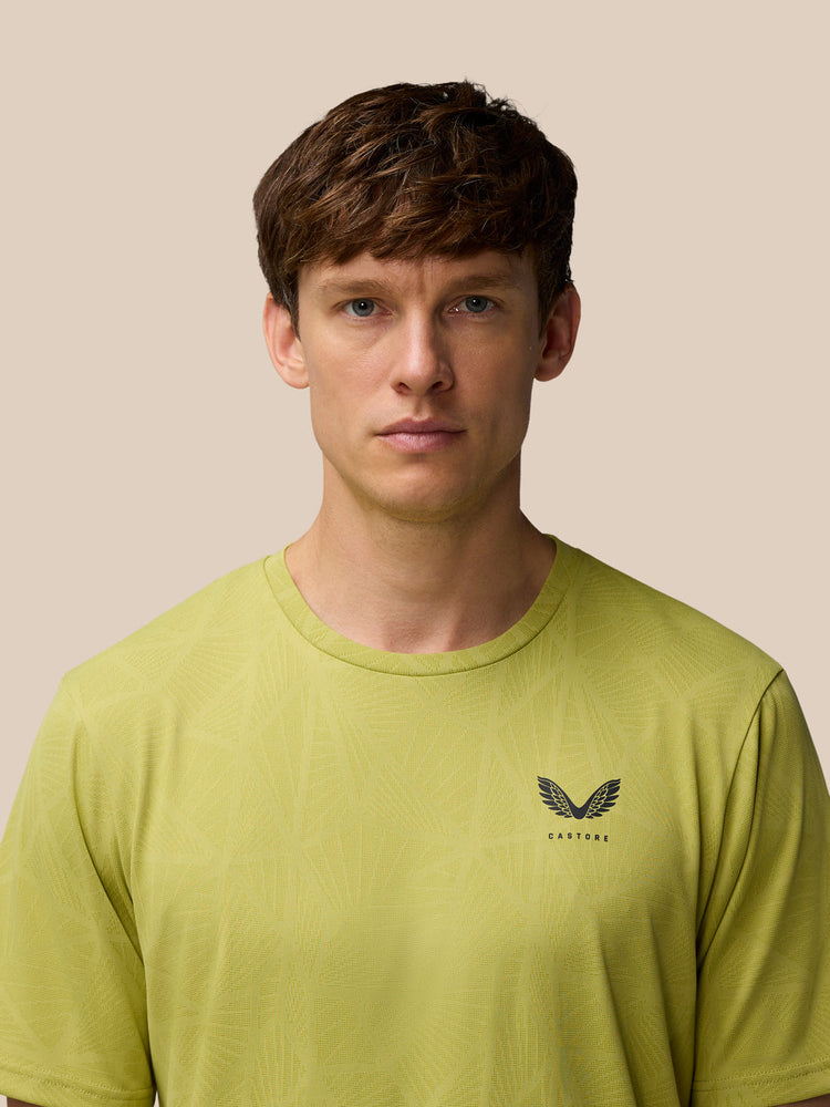 Flow Training Engineered Gewoven T-Shirt - Mosterd
