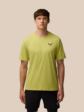 Flow Training Engineered Gewoven T-Shirt - Mosterd