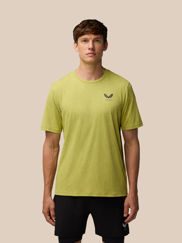 Flow Training Engineered Gewoven T-Shirt - Mosterd