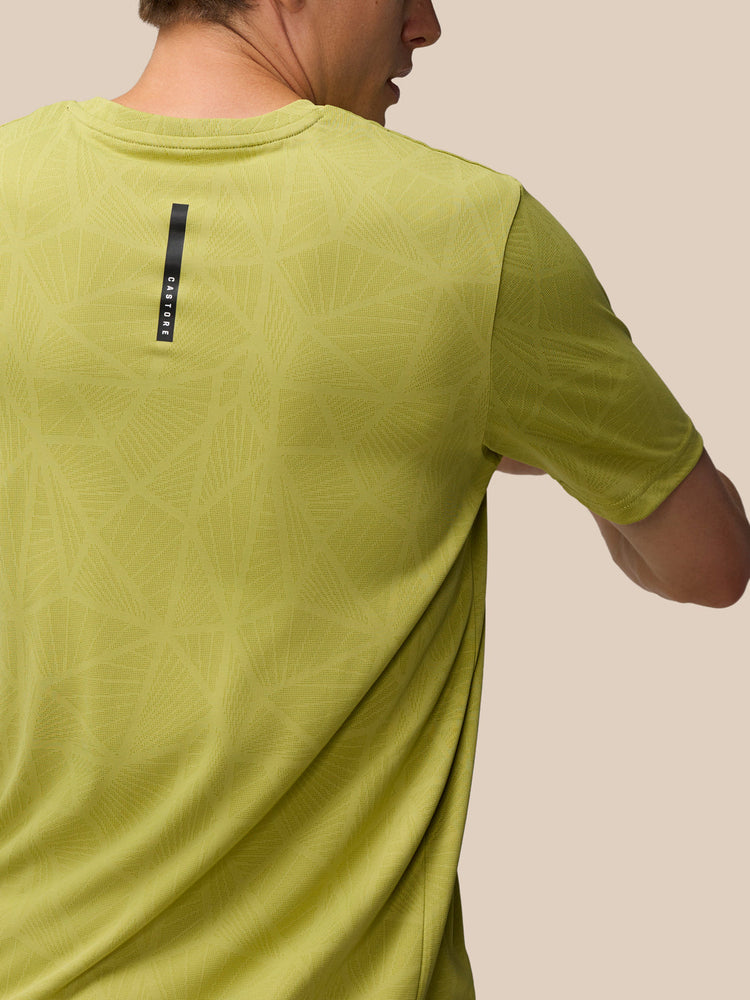 Flow Training Engineered Gewoven T-Shirt - Mosterd
