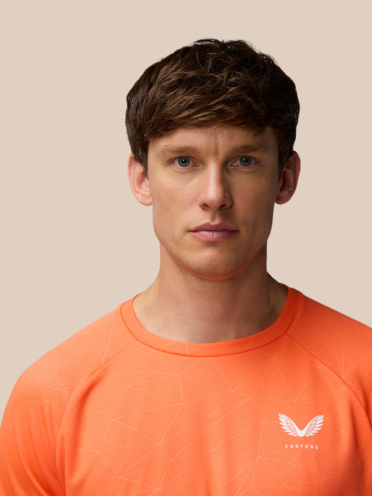 Heren-T-Shirt met Print – Oranje