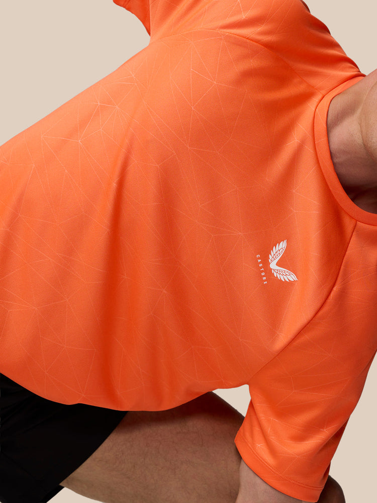 Heren-T-Shirt met Print – Oranje