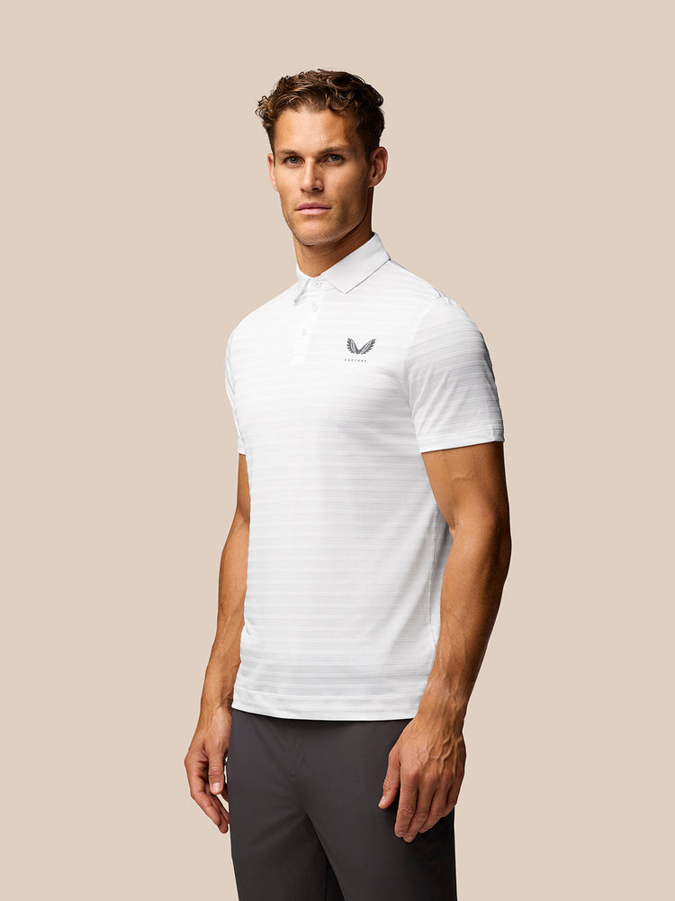 Golf Pinnacle Pique Gestreepte Polo - Wit