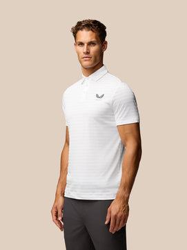 Golf Pinnacle Pique Gestreepte Polo - Wit