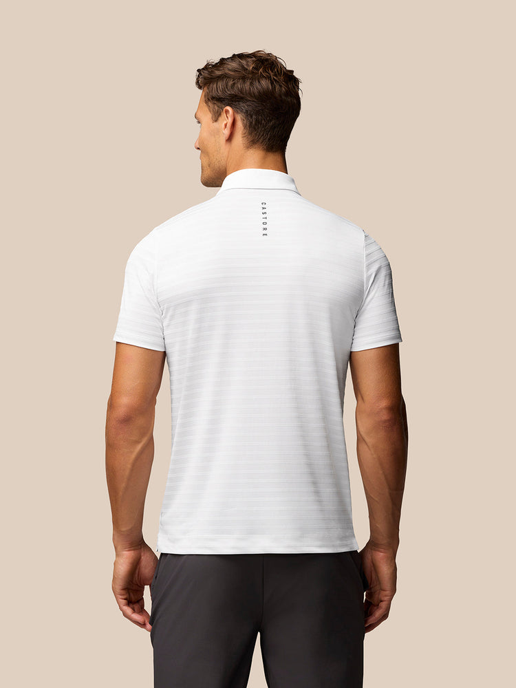 Golf Pinnacle Pique Gestreepte Polo - Wit