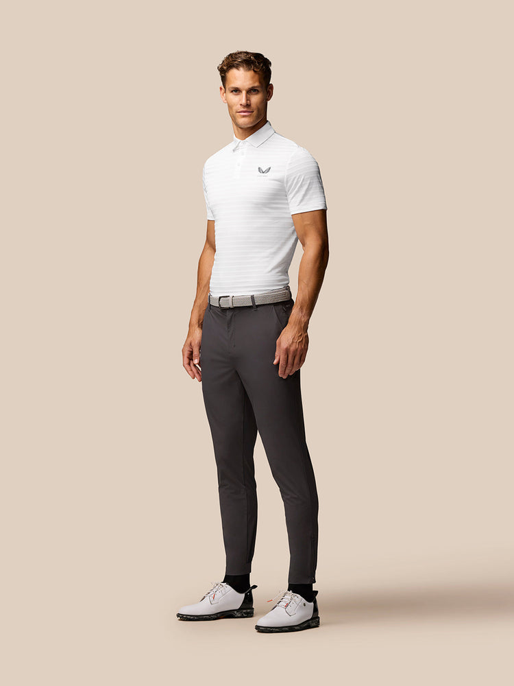 Golf Pinnacle Pique Gestreepte Polo - Wit