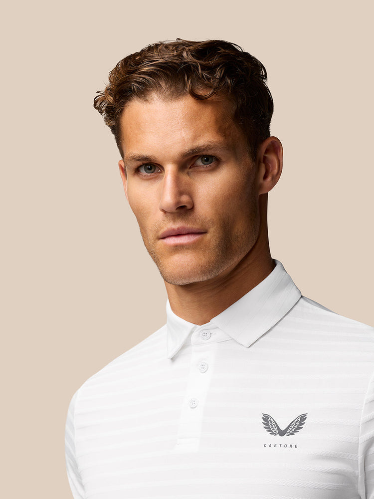 Golf Pinnacle Pique Gestreepte Polo - Wit