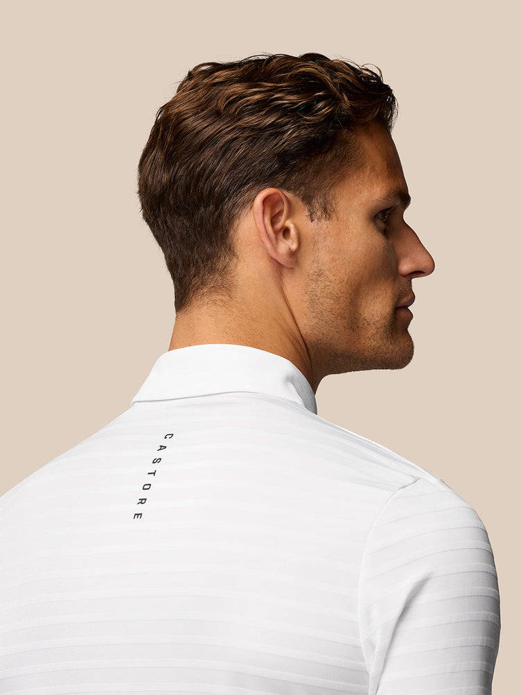 Golf Pinnacle Pique Gestreepte Polo - Wit