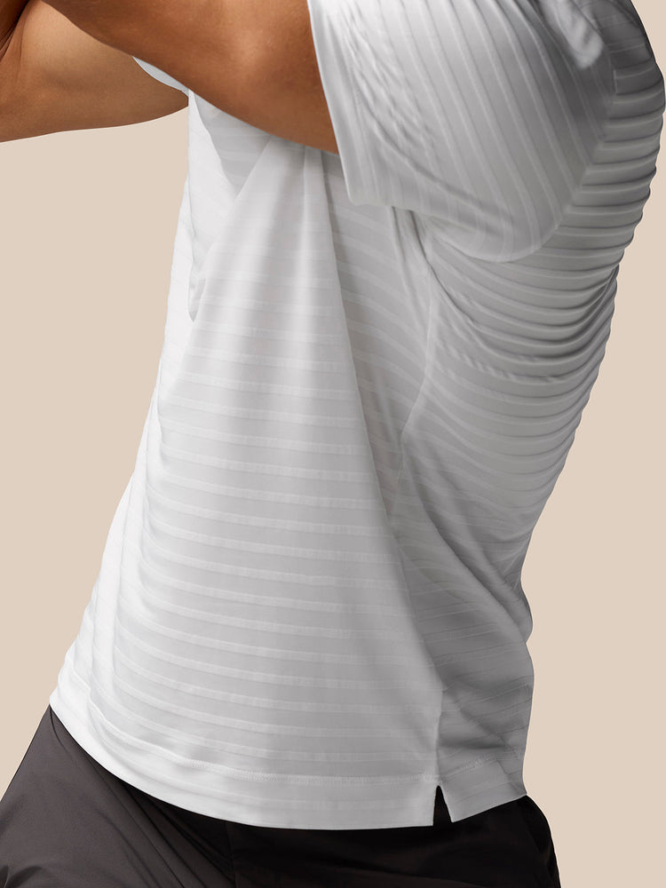 Golf Pinnacle Pique Gestreepte Polo - Wit